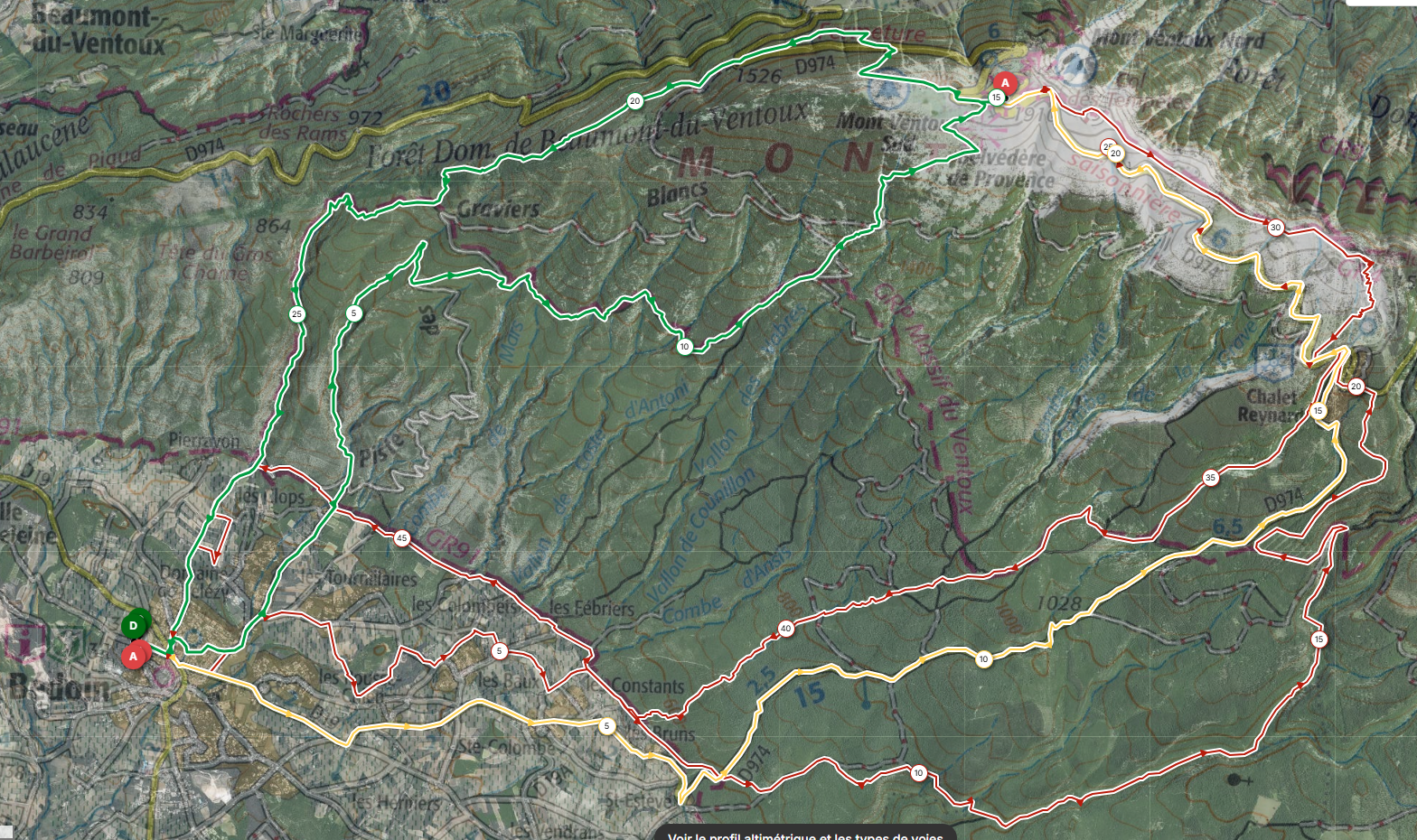 Carte des parcours X-Race Adventure