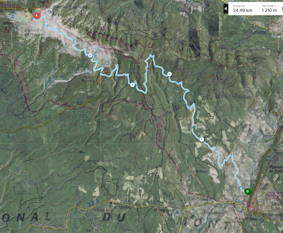 Carte du parcours ski-roue